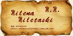 Milena Miletaški vizit kartica